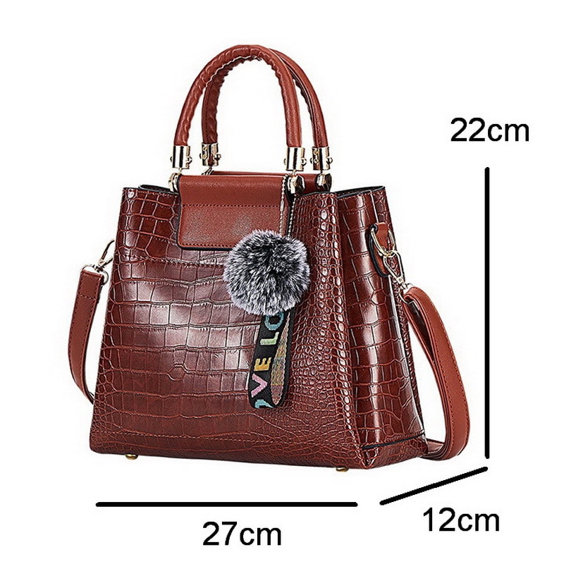 FUNMARDI 4PS Women Bags Set Luxury Crocodile Female Handbags PU Leather Shoulder Bags Brand Composite Bags Messenger WLHB2024