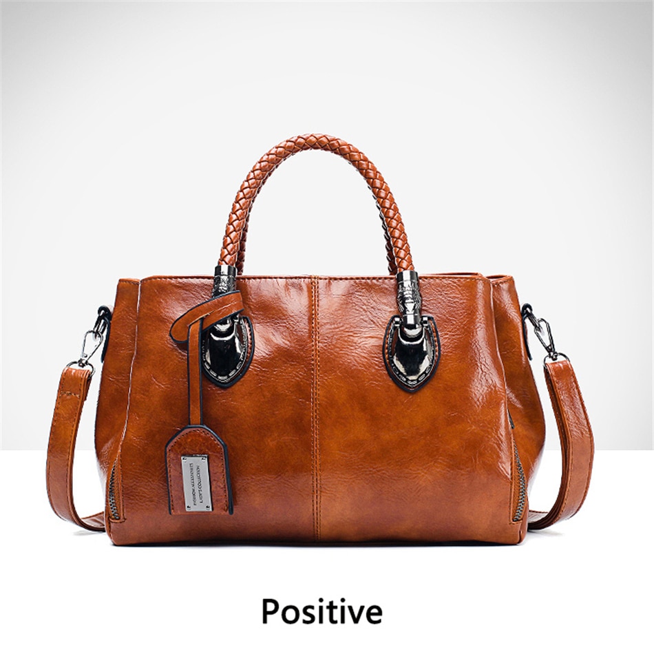 Vintage Oil Wax leather luxury handbags women bags designer ladies hand bags for women 2019 bag sac a main Femme Bolsa Feminina