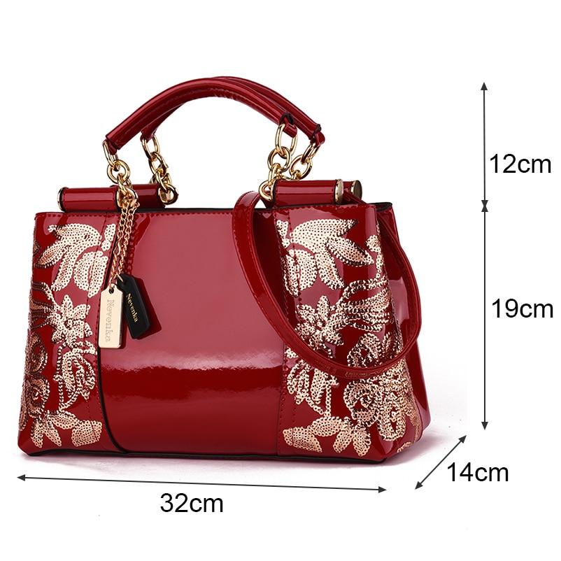 Nevenka Embroidery Women Bag Leather Purses and Handbags Luxury Shoulder Bags Female Bags for Women 2019