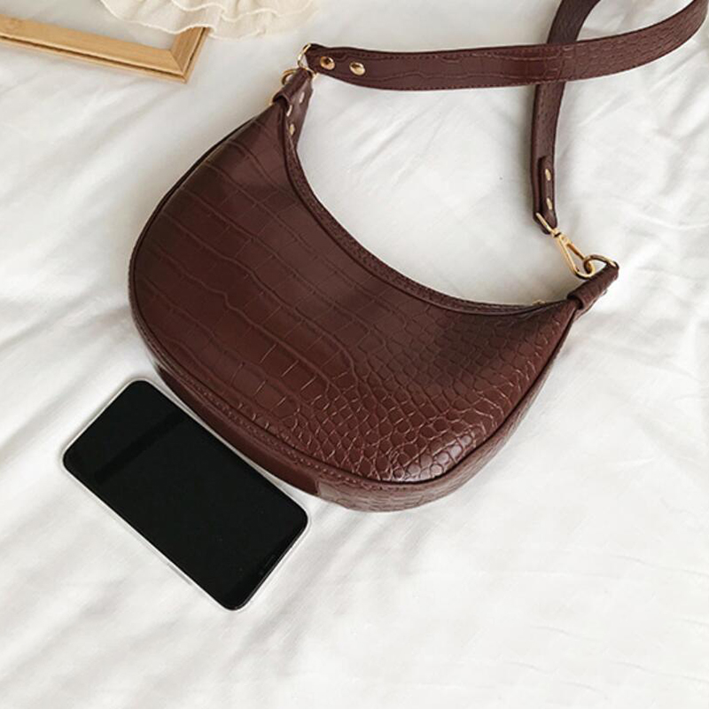 Retro Crocodile Pattern Crossbody Bags For Women 2019 Luxury Handbags Women Bags Designer Saddle Bags Lady Purses And Handbags